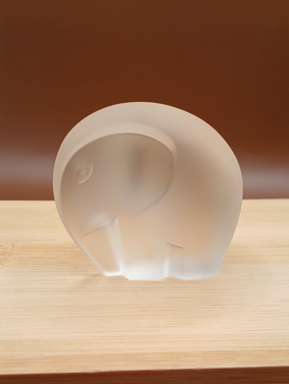 1920's Leerdam Holland Art Deco Frosted Glass Elephant Lucienne Bloch